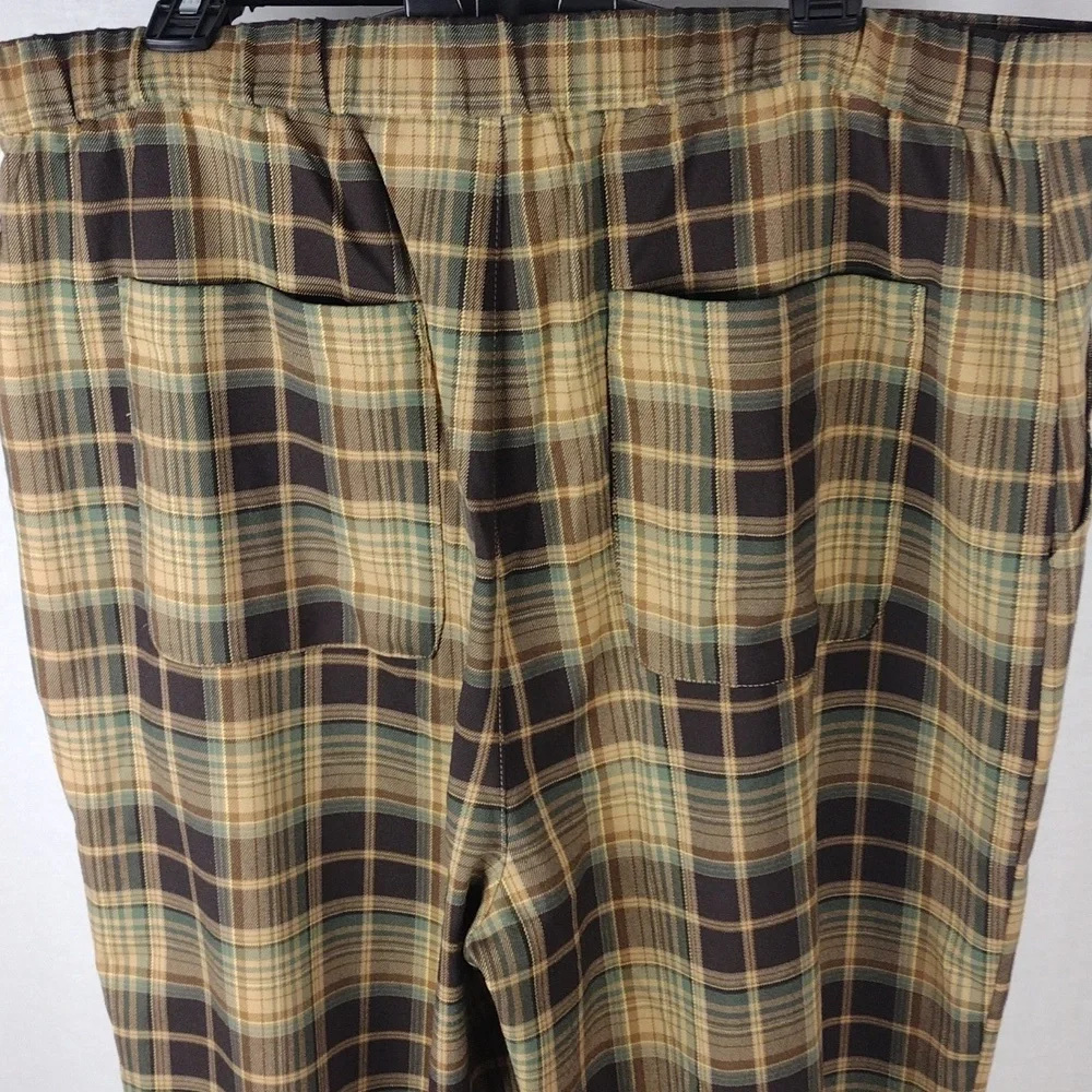 BP Everyday Plaid High Rise Pants In Brown Claire Plaid Size 1X = 18  (16W) NWT - Picture 11 of 12